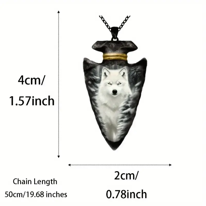 Miniatura: Collar amuleto lobo blanco