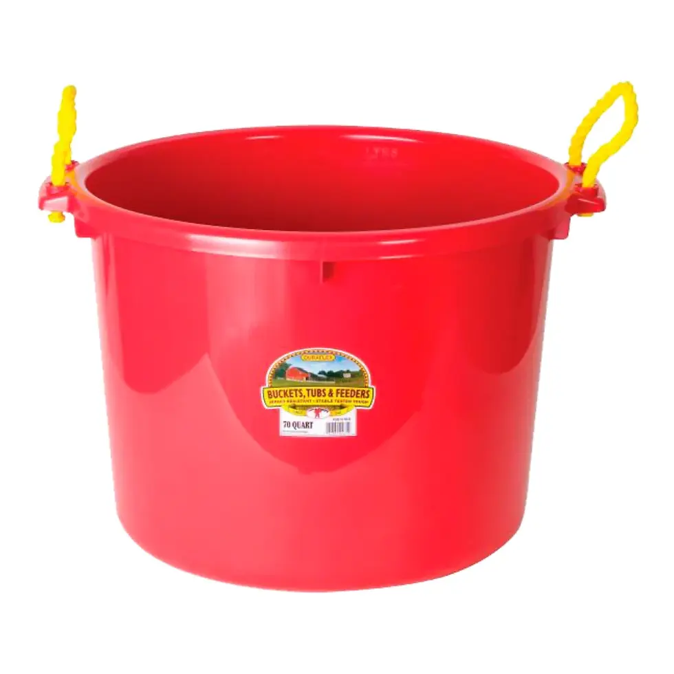 Comedero/bebedero de hule 66 L con asas Little Giant red