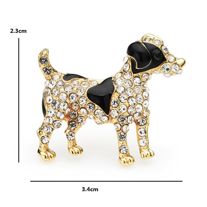 Miniatura: Broche prendedor perrito Beagle con cristales zirconia