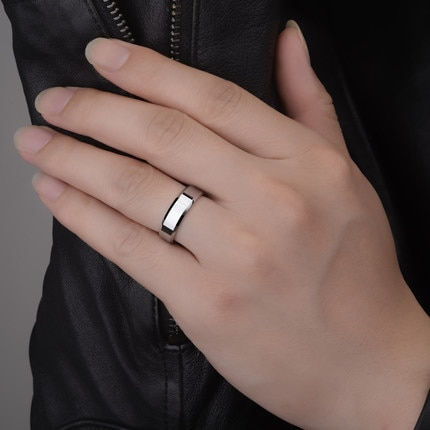 Miniatura: Anillo acero inoxidable ancho liso