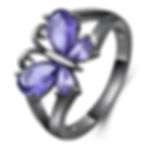 Thumbnail: Anillo Amethyst Butterfly white gold filled