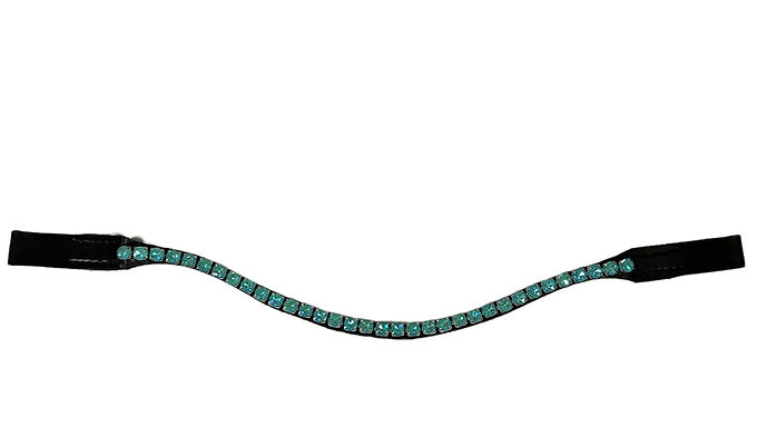 Frontalera en forma curva con cristales Pro-Jump One Row black/blue