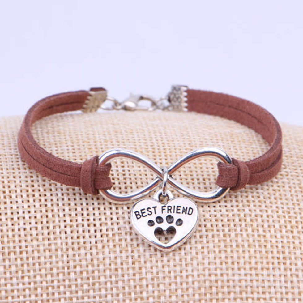 Thumbnail: Pulsera Infinito corazón patita de perro Best Friend white