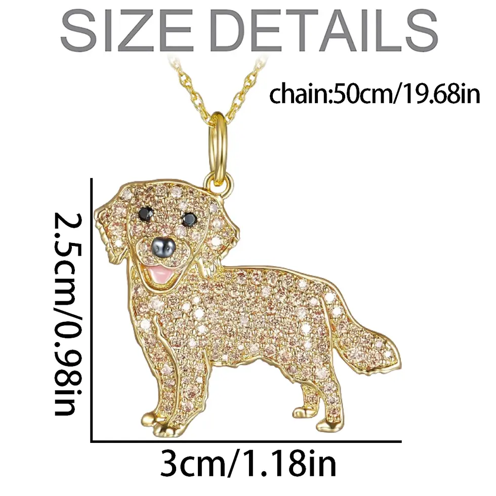 Miniatura: Collar de moda perrito Golden Retriever cristales zirconia cúbica