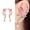 Miniatura: Aretes Pink Flowers cuffs gold filled