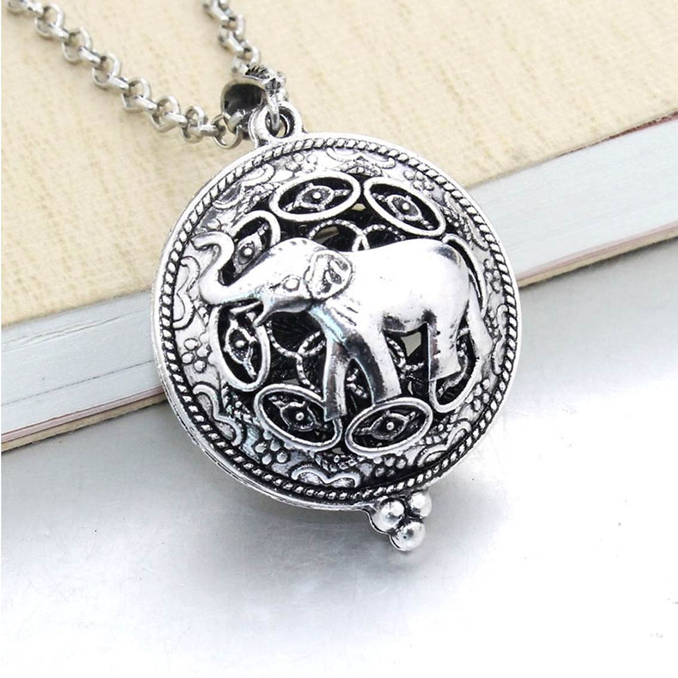 Miniatura: Collar y colgante elefante aromaterápia