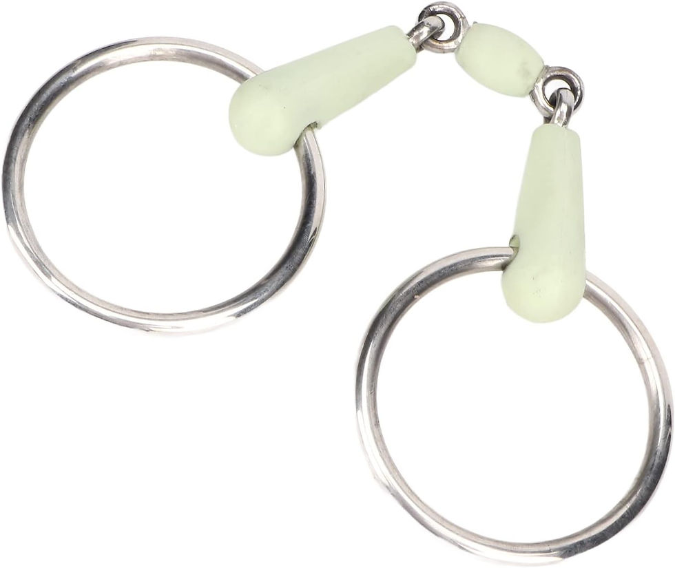 Freno de argollas con bocado doble articulado de plástico Coronet