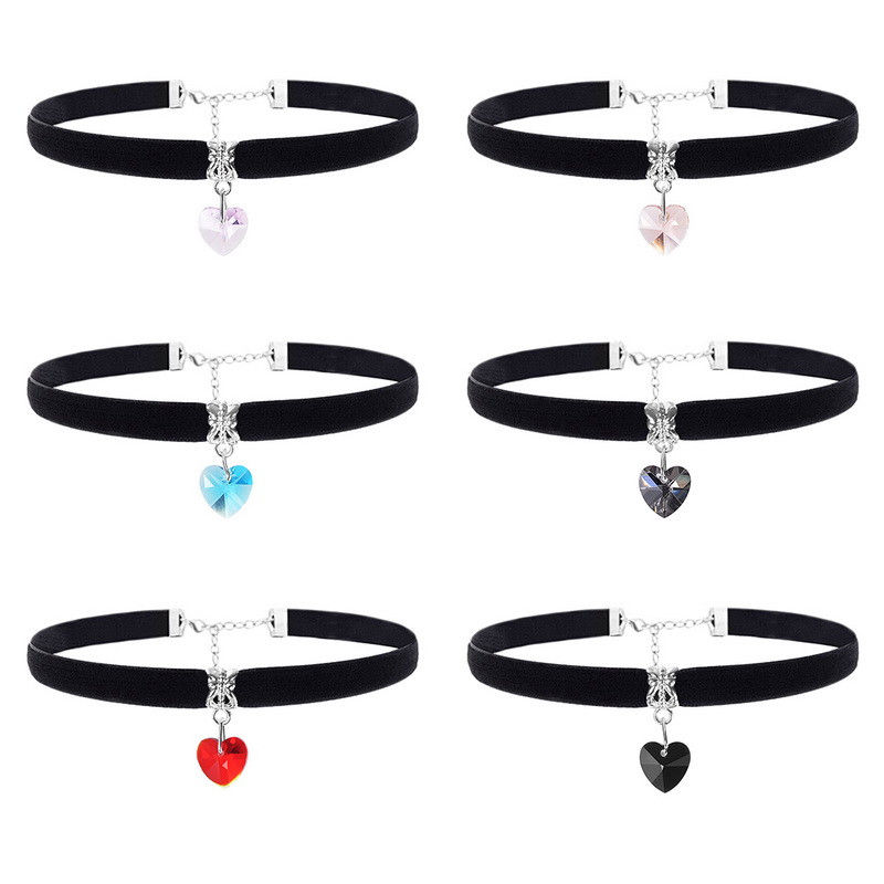Miniatura: Gargantilla Crystal Heart Velvet choker