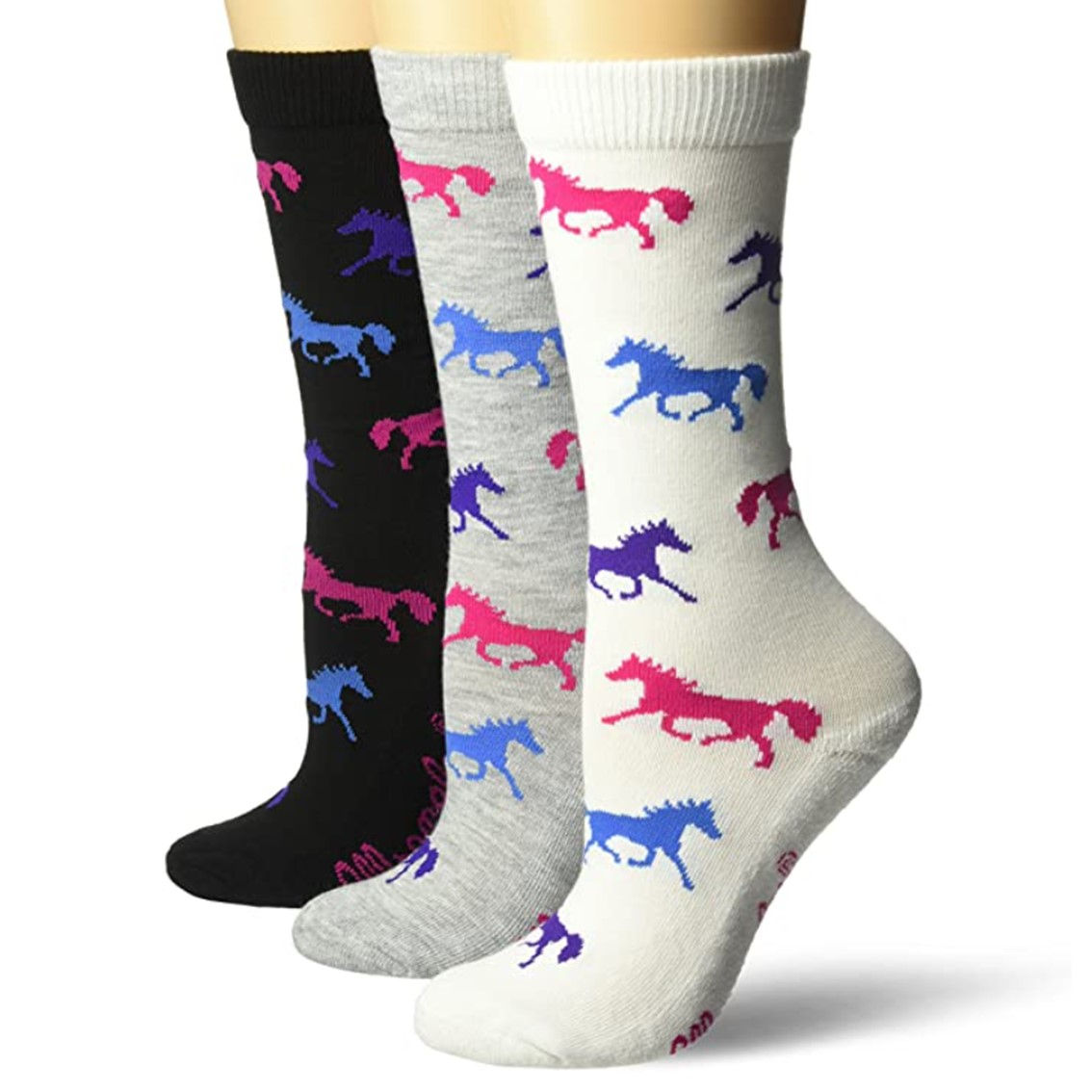 Calcetas de equitación para dama Wrangler Horses Crew 3-pack