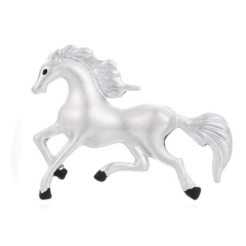 Miniatura: Broche prendedor caballo blanco