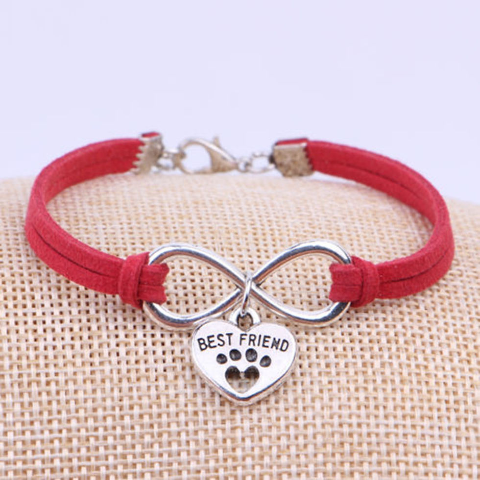 Miniatura: Pulsera Infinito corazón patita de perro Best Friend white