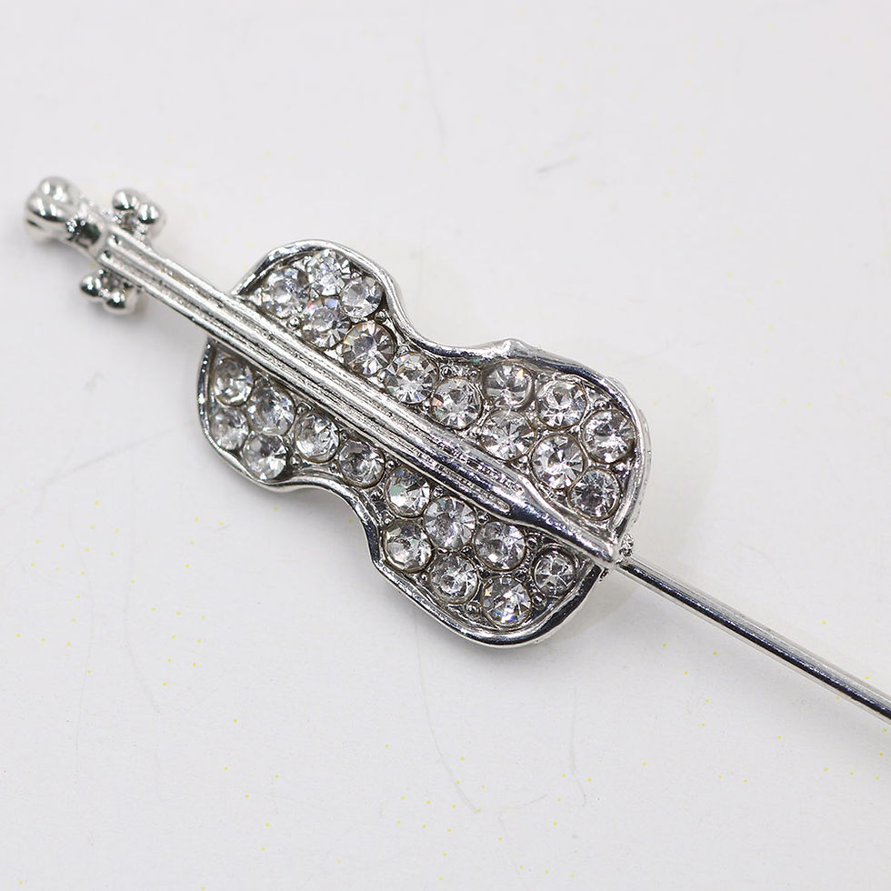 Miniatura: Alfiler de violín con cristales zirconia