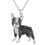 Miniatura: Collar de moda perrito Boston Terrier cristales zirconia cúbica