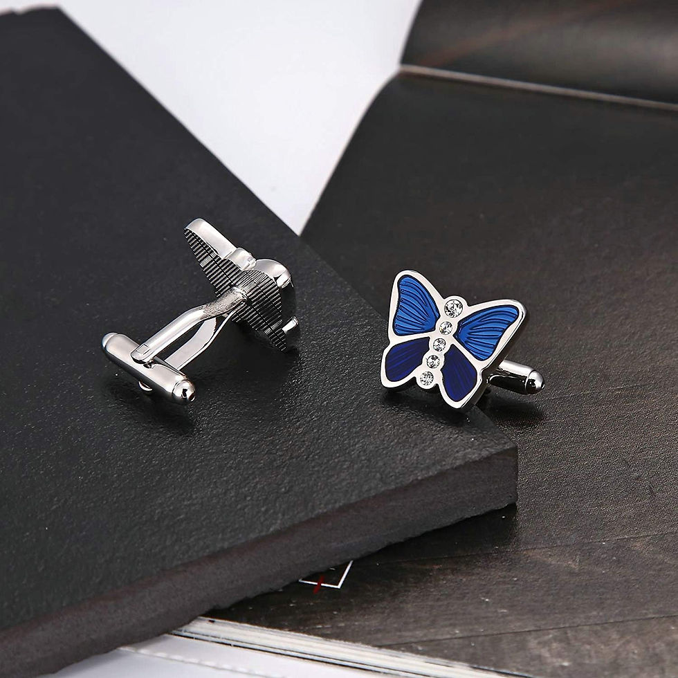 Miniatura: Mancuernillas gemelos mariposa royal blue