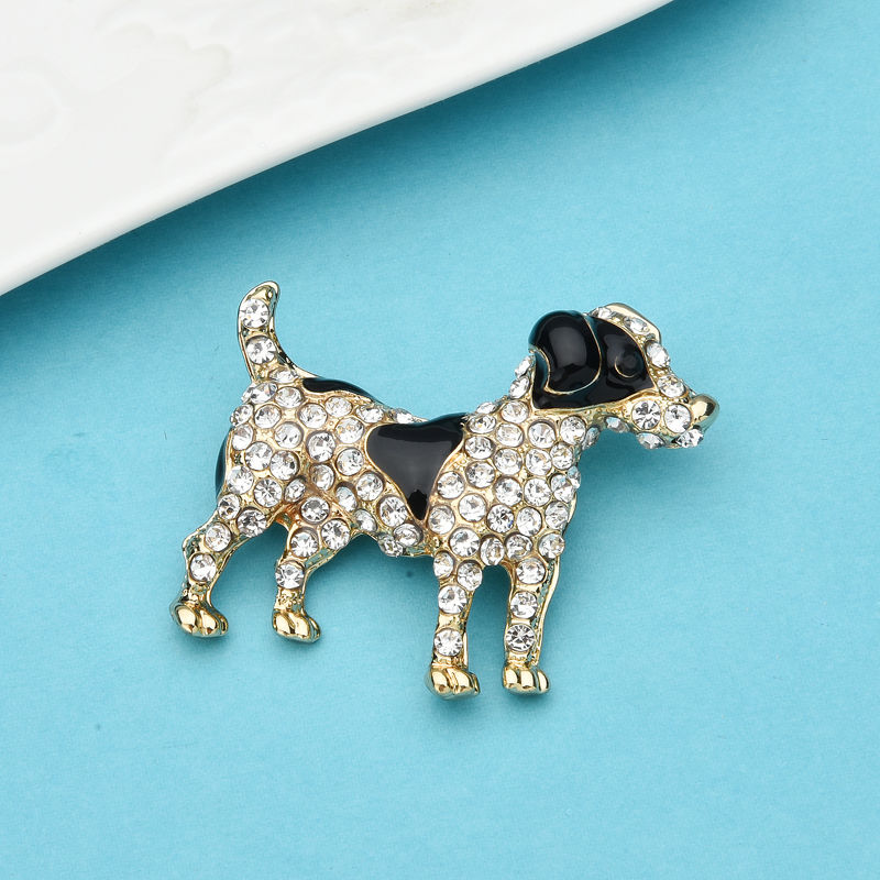 Miniatura: Broche prendedor perrito Beagle con cristales zirconia