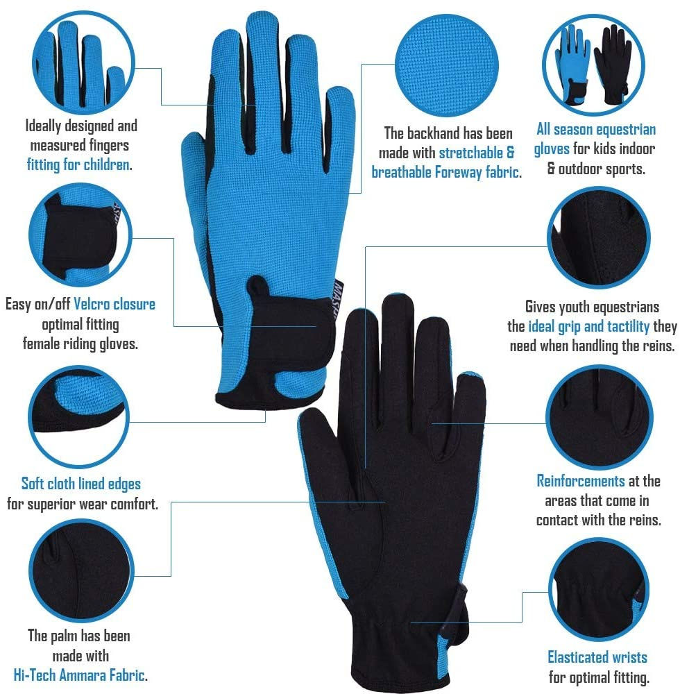 Miniatura: Guantes de equitación junior Mashfa blue