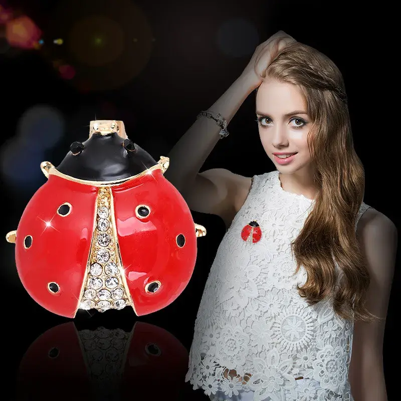 Miniatura: Broche catarina con cristales zirconia