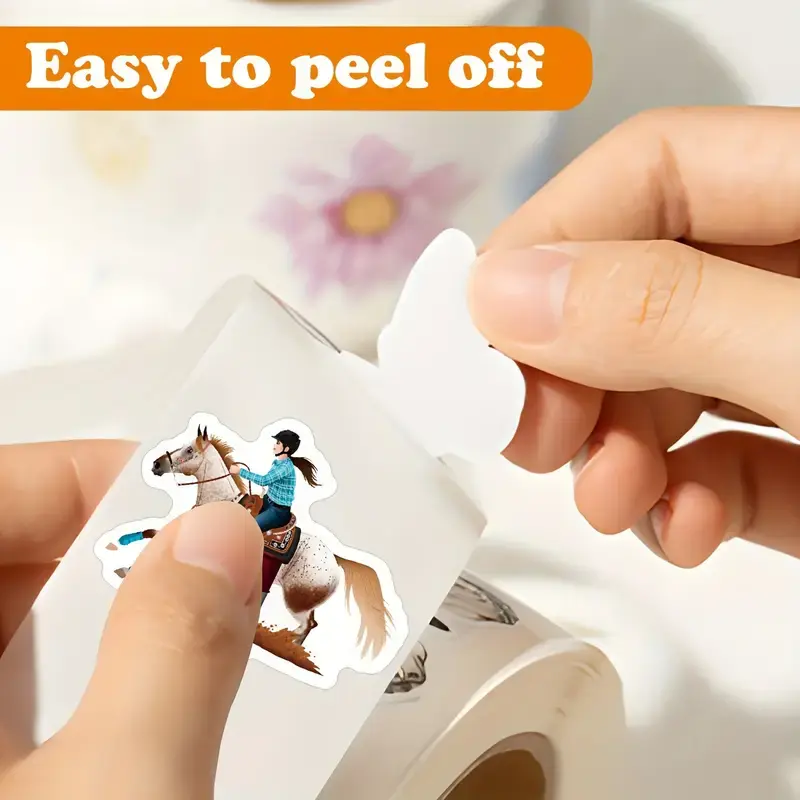 Miniatura: Rollo de 500 calcomanías de equitación