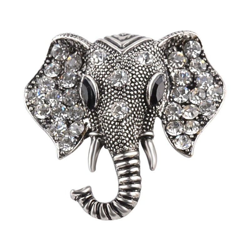 Thumbnail: Broche pin cabeza de elefante cristales zirconia