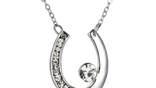 Collar y colgante herradura cristales zirconia cúbica