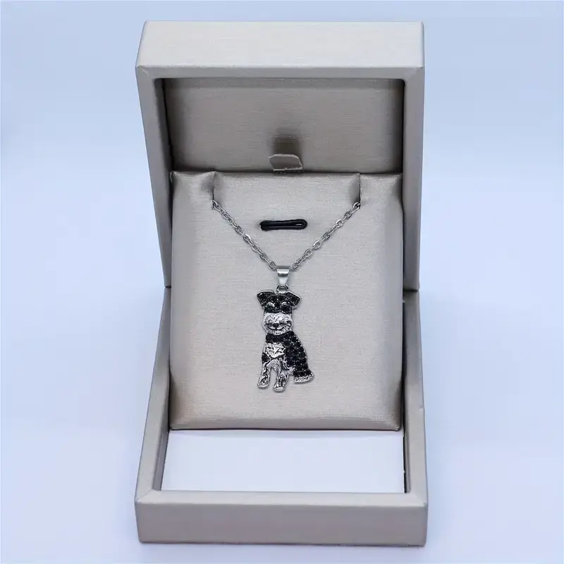 Thumbnail: Collar de moda perrito Schnauzer cristales zirconia cúbica