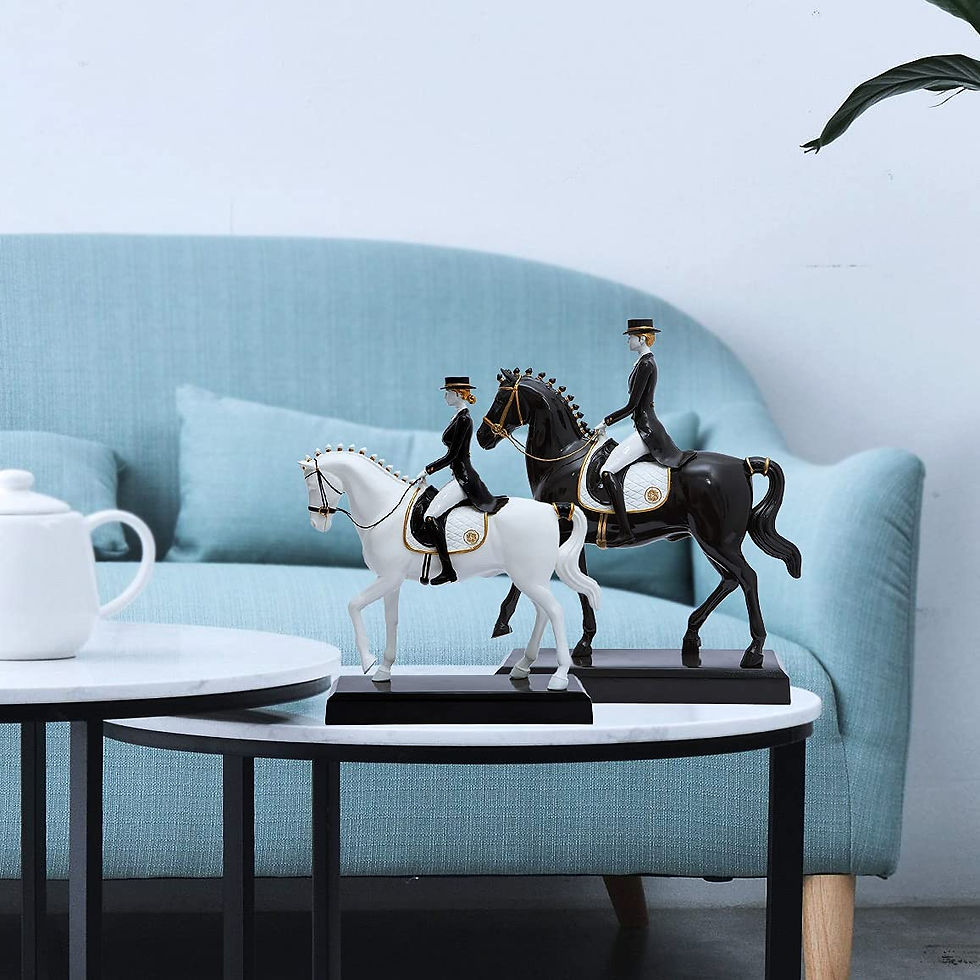 Miniatura: Caballo de adiestramiento figura decorativa white