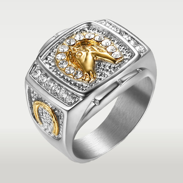 Anillo Horse & Crystal Horseshoe