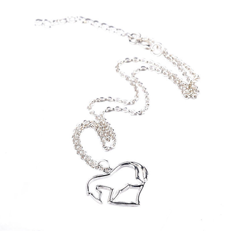 Miniatura: Collar + colgante caballo corazón
