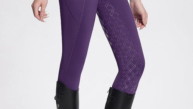 Leggings de equitación Baleaf Full Seat Grip purple