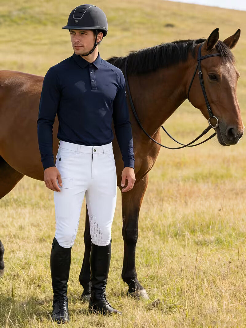 Miniatura: Pantalón de concurso para caballero Pro-Jump knee patch white