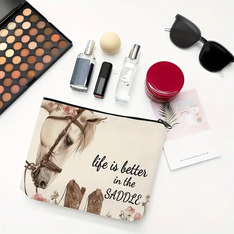 Miniatura: Bolso de maquillaje / lapicero Life is better in the saddle