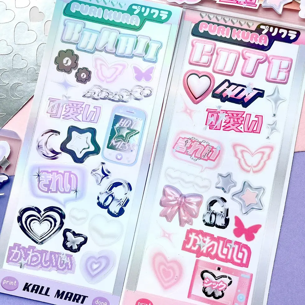 Y2K PuriKura deco stickers