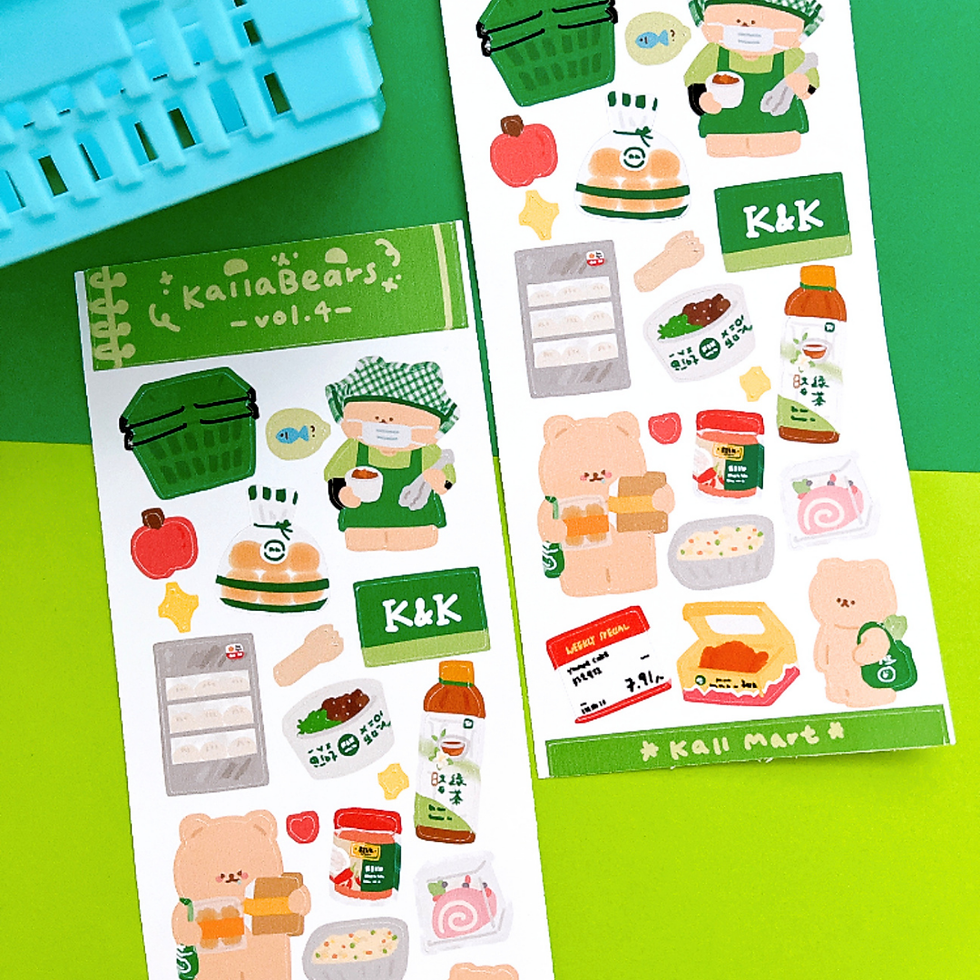 Thumbnail: Kalla Bears deco stickers | KM friends deco series