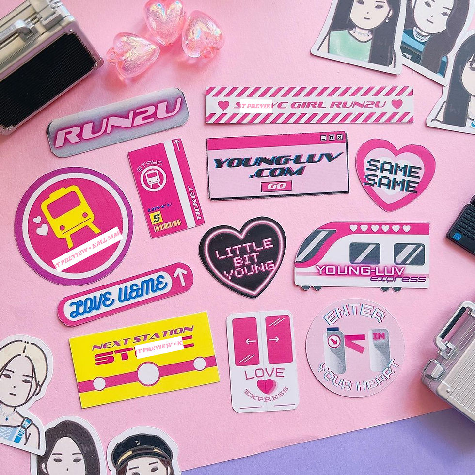 Thumbnail: STAYC Run2you theme stickers / theme pack stickers / cartoon sheet & keyrings