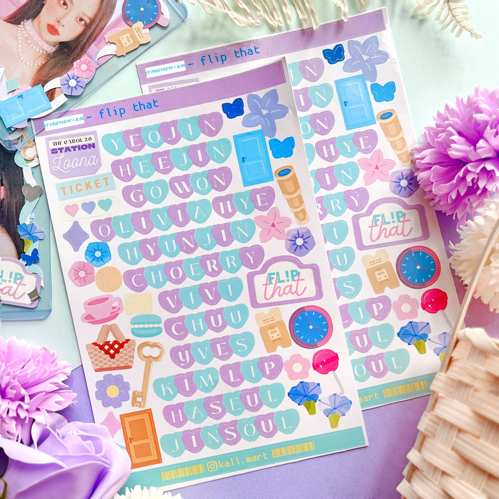 LOONA Flip that theme stickers