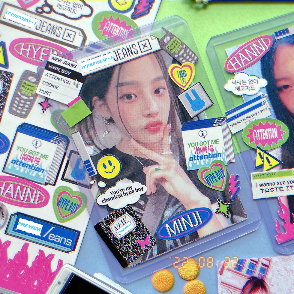 Thumbnail: NEW JEANS Hype boy theme stickers / keyrings