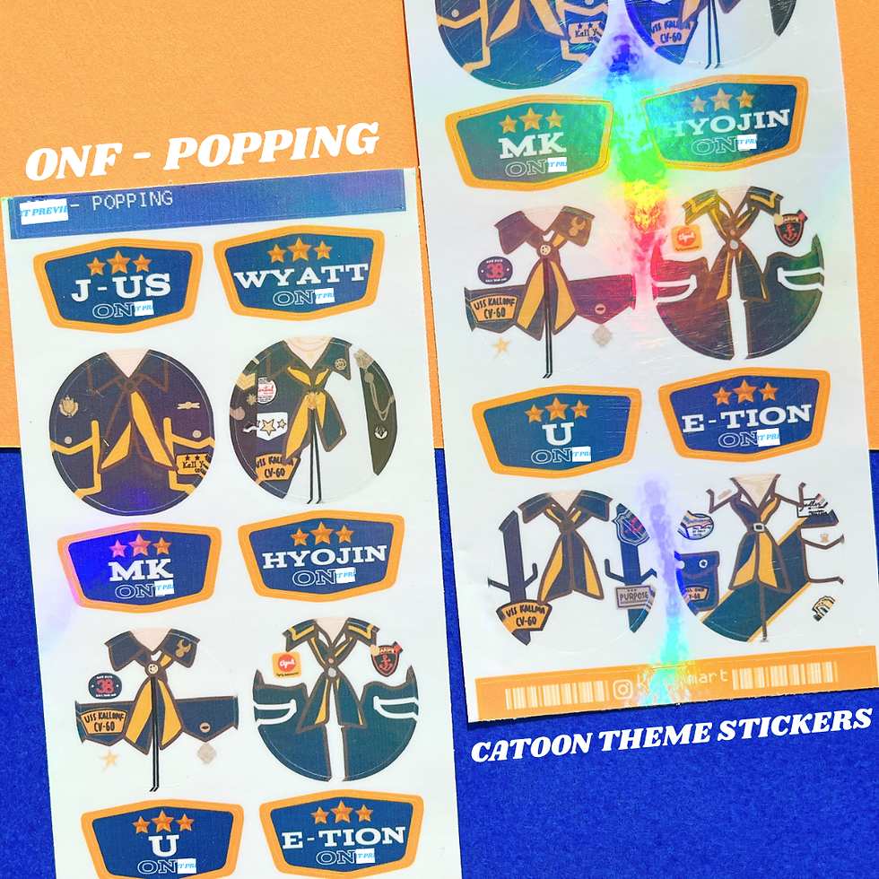 ONF Popping cartoon uniform and name tag stickers