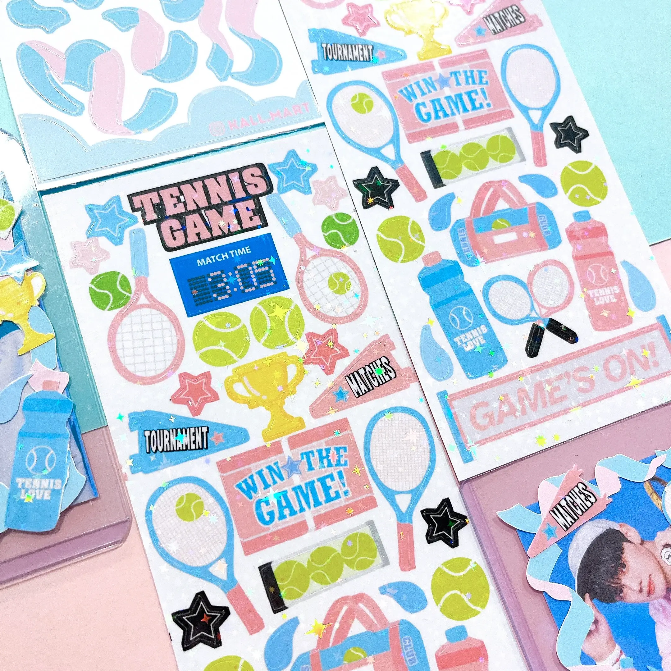 Tennis game deco stickers