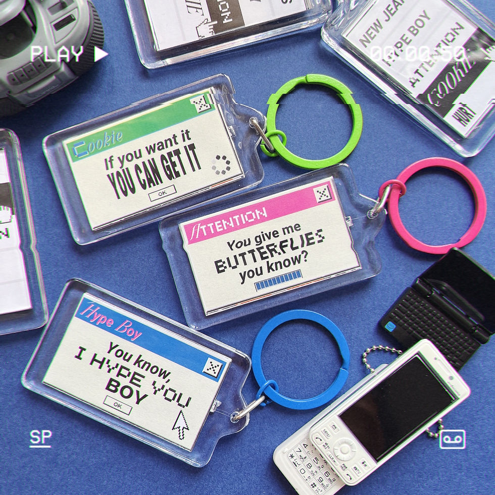 Thumbnail: NEW JEANS Hype boy theme stickers / keyrings