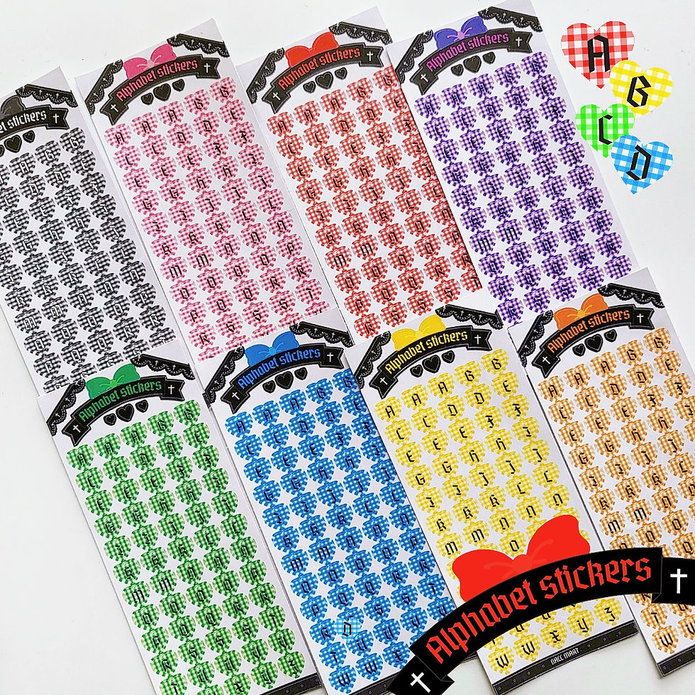 Thumbnail: Gothic ribbon & alphabet deco stickers