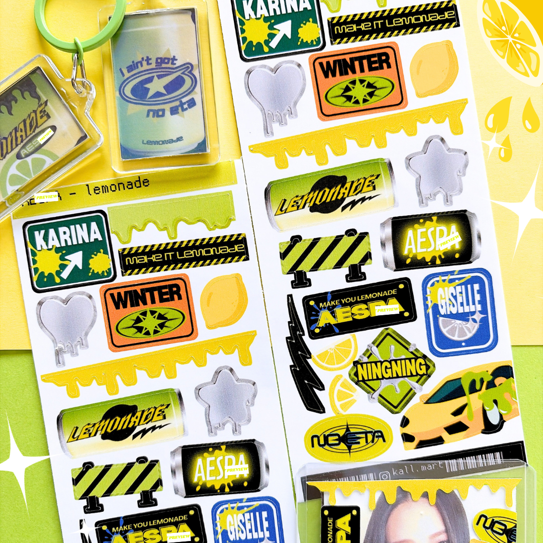 AESPA Lemonade theme stickers & keyring