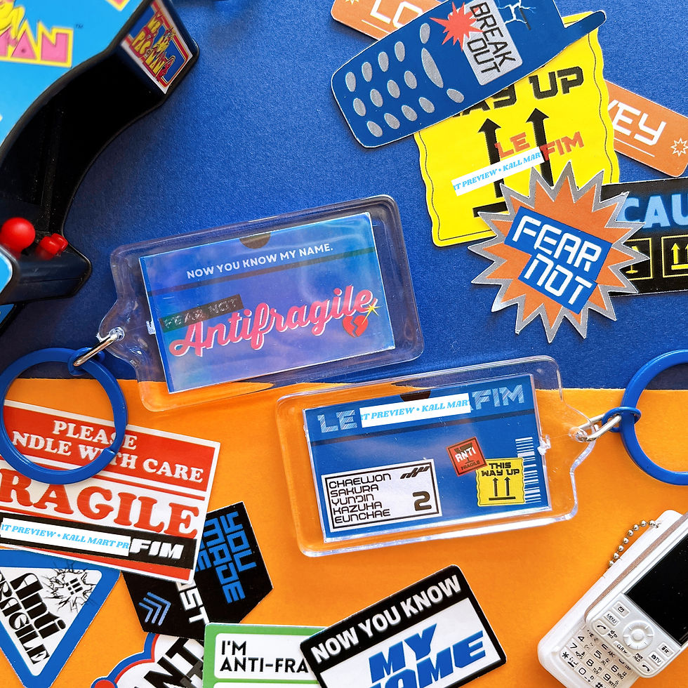 Thumbnail: LESSARAFIM Antifragile theme pack stickers & keyrings