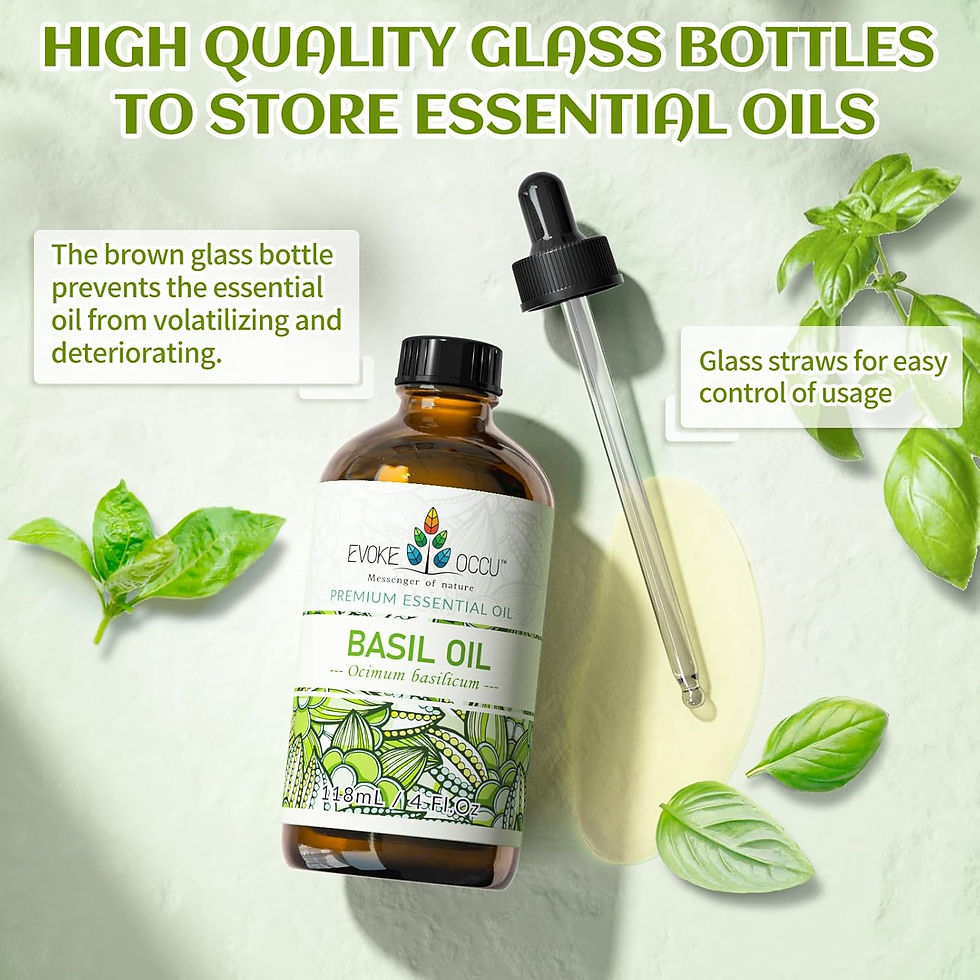 Thumbnail: EVOKE OCCU Basil Essential Oil 4 Oz, Pure Basil Oil for Skin Massage Diffuser