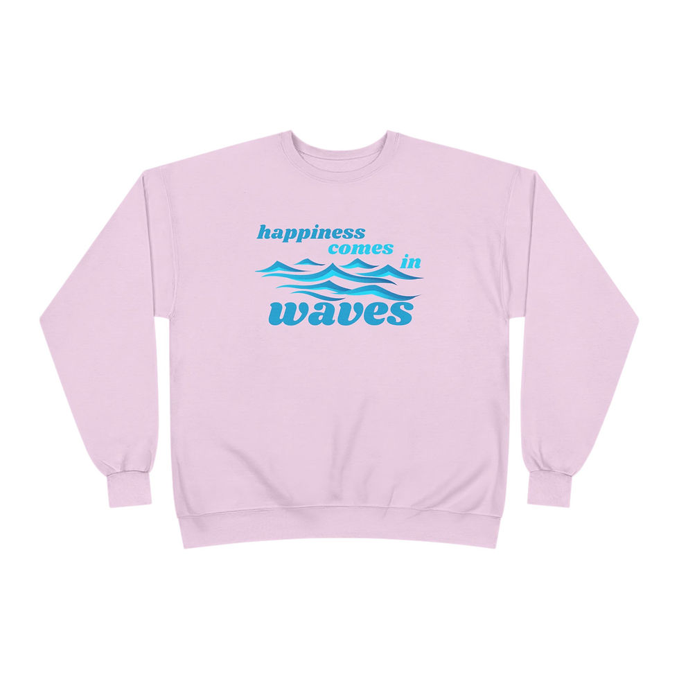 Thumbnail: happiness comes in waves - crewneck sweatshirt