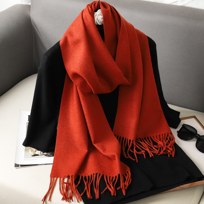 Thumbnail: 62Color Solid Women Winter Scarf Warm Thicken Cashmere Shawl Outdoor Fashion