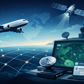 Aircraft flying in PBCS airspace, with CPDLC and ADS-C equipment displayed