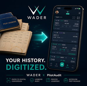 Wader Partners with PilotAudit: Your Paper Logbook, Professionally Converted