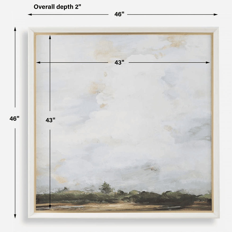 Thumbnail: Whispering Cloudscapes Framed Landscape Wall Art with Gold Detail Frame