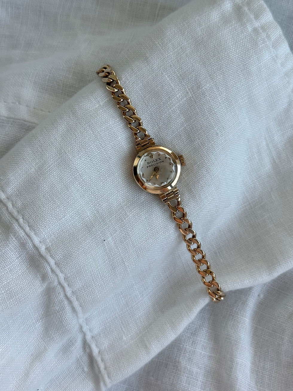 Thumbnail: Vintage Gold Mini Rolex Watch - 1940s