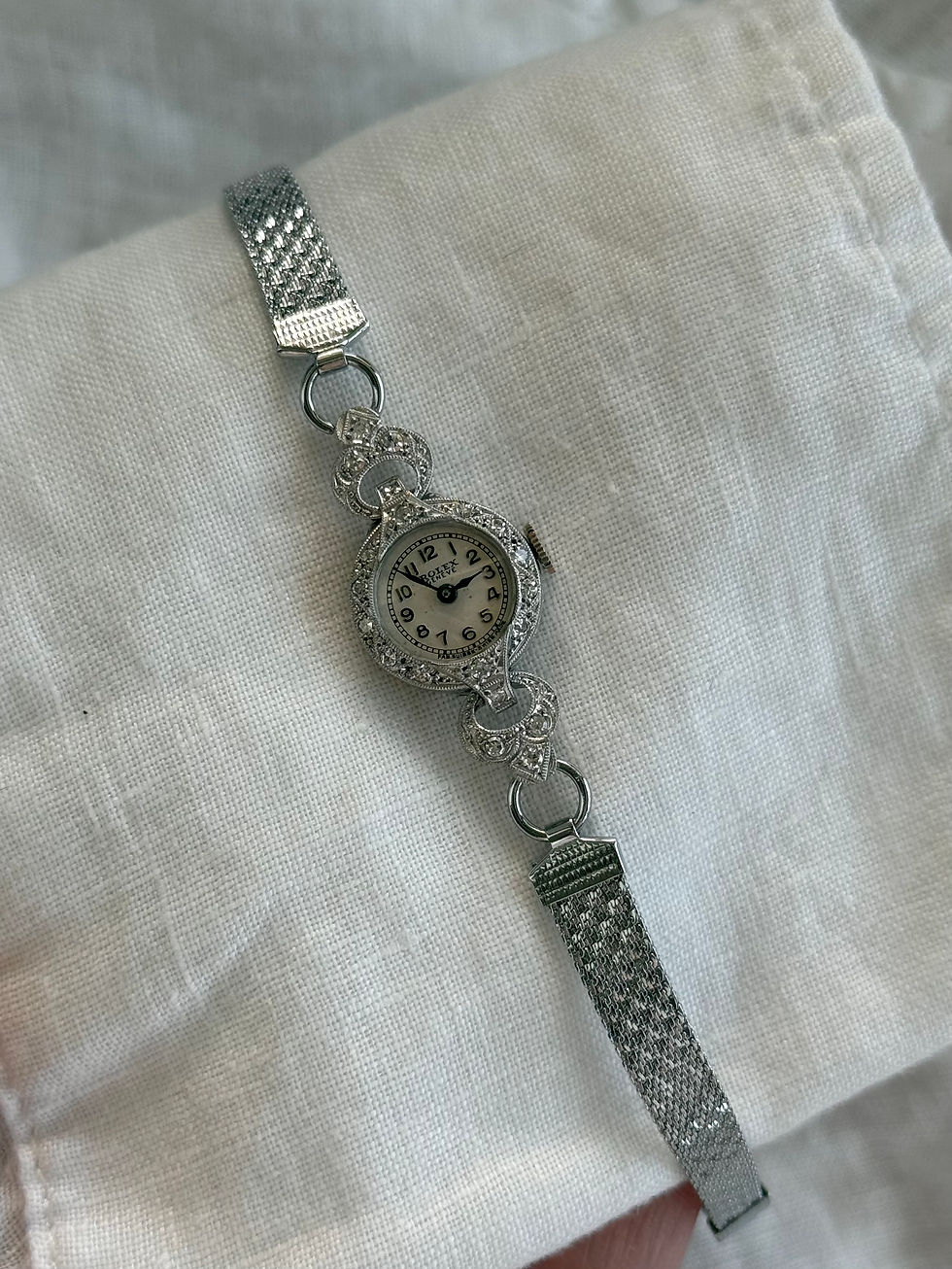 Thumbnail: Vintage Platinum & Diamond Rolex Watch - 1920s